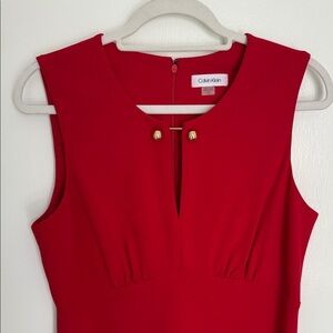 Calvin Klein Bold Red Sleeveless Dress